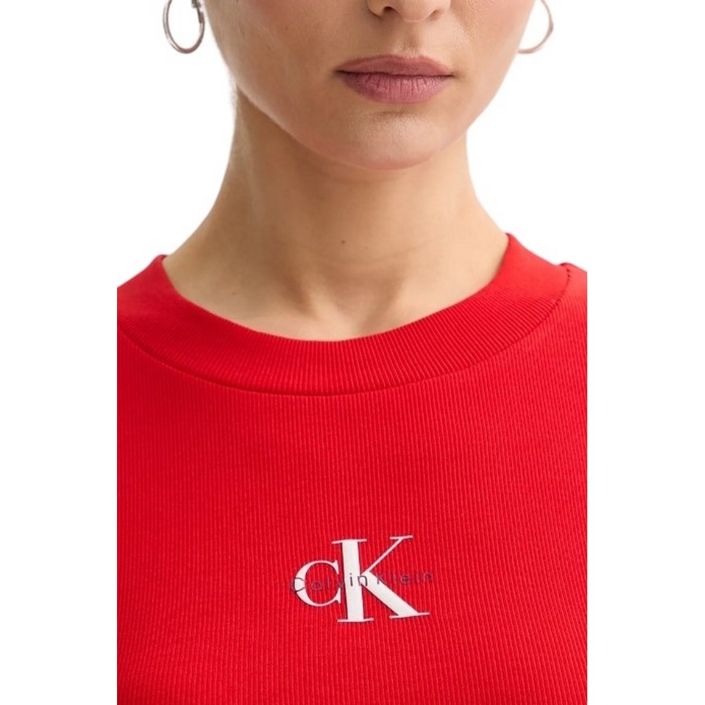 CALVIN KLEIN JEANS MONOGRAM BABY TEE T-SHIRT ΜΠΛΟΥΖΑ ΓΥΝΑΙΚΕΙΑ RED