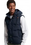 SUPERDRY D3 OVIN EVEREST HOODED PUFFER GILET ΓΙΛΕΚΟ ΜΠΟΥΦΑΝ ΑΝΔΡΙΚΟ NAVY