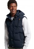 SUPERDRY D3 OVIN EVEREST HOODED PUFFER  GILET ΜΠΟΥΦΑΝ-ΓΙΛΕΚΟ ΑΝΔΡΙΚΟ NAVY