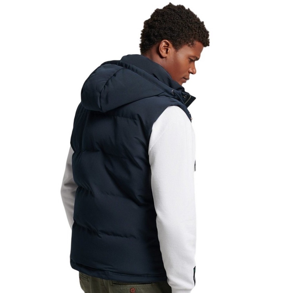SUPERDRY D3 OVIN EVEREST HOODED PUFFER GILET ΓΙΛΕΚΟ ΜΠΟΥΦΑΝ ΑΝΔΡΙΚΟ NAVY