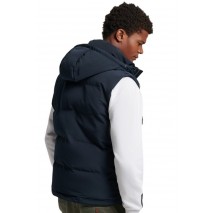 SUPERDRY D3 OVIN EVEREST HOODED PUFFER GILET ΓΙΛΕΚΟ ΜΠΟΥΦΑΝ ΑΝΔΡΙΚΟ NAVY