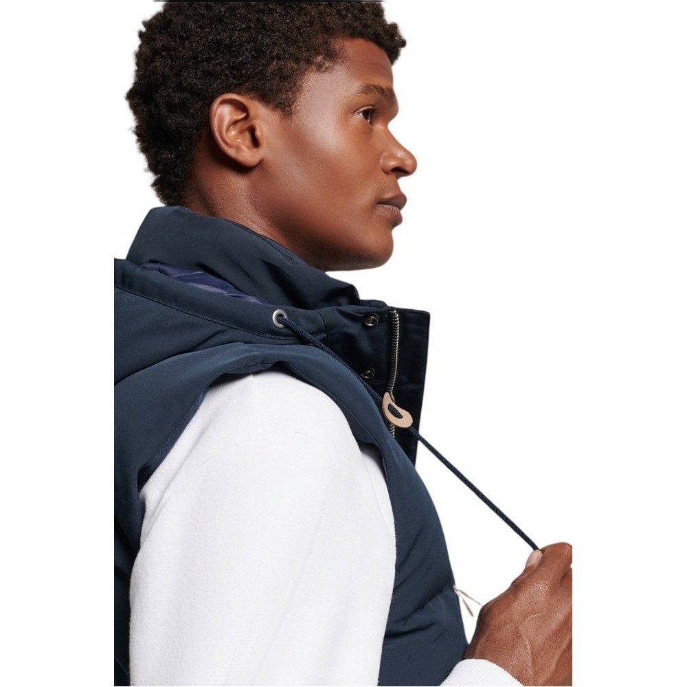SUPERDRY D3 OVIN EVEREST HOODED PUFFER GILET ΓΙΛΕΚΟ ΜΠΟΥΦΑΝ ΑΝΔΡΙΚΟ NAVY