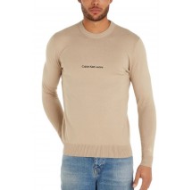 CALVIN KLEIN INSTITUTIONAL ESSENTIAL SWEATER ΜΠΛΟΥΖΑ ΑΝΔΡΙΚΗ TAUPE