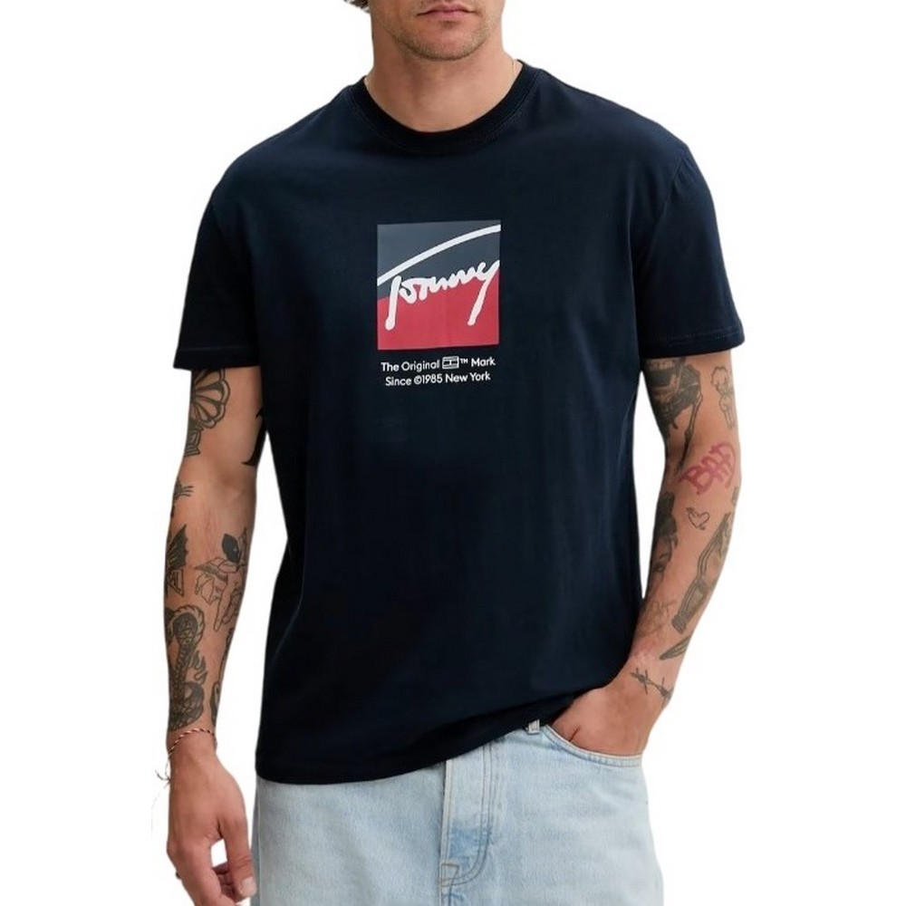 TOMMY JEANS REG RWB DNA TEE T-SHIRT ΜΠΛΟΥΖΑ ΑΝΔΡΙΚΗ NAVY
