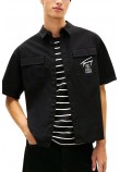TOMMY JEANS BOXY SKATER SHIRT ΠΟΥΚΑΜΙΣΟ ΑΝΔΡΙΚΟ BLACK
