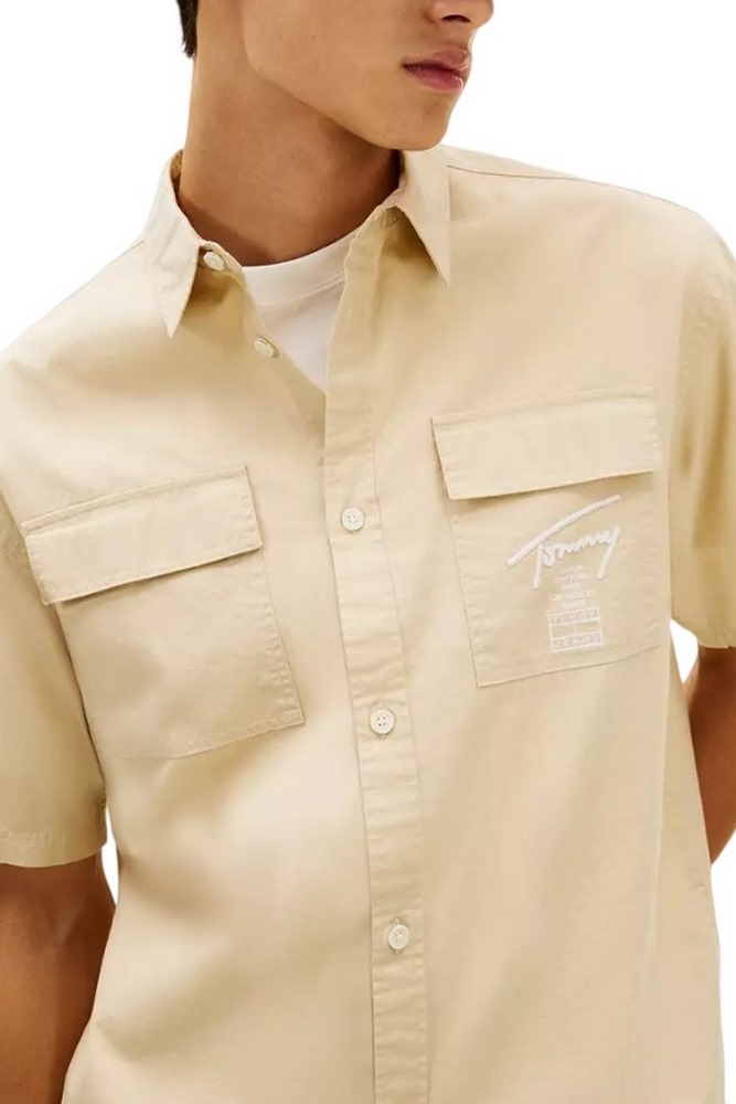 TOMMY JEANS BOXY SKATER SHIRT ΠΟΥΚΑΜΙΣΟ ΑΝΔΡΙΚΟ BEIGE