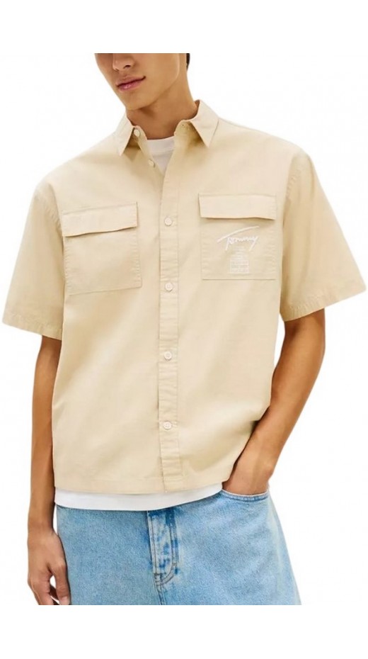 TOMMY JEANS BOXY SKATER SHIRT ΠΟΥΚΑΜΙΣΟ ΑΝΔΡΙΚΟ BEIGE