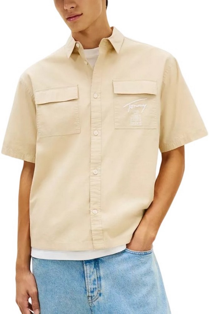 TOMMY JEANS BOXY SKATER SHIRT ΠΟΥΚΑΜΙΣΟ ΑΝΔΡΙΚΟ BEIGE