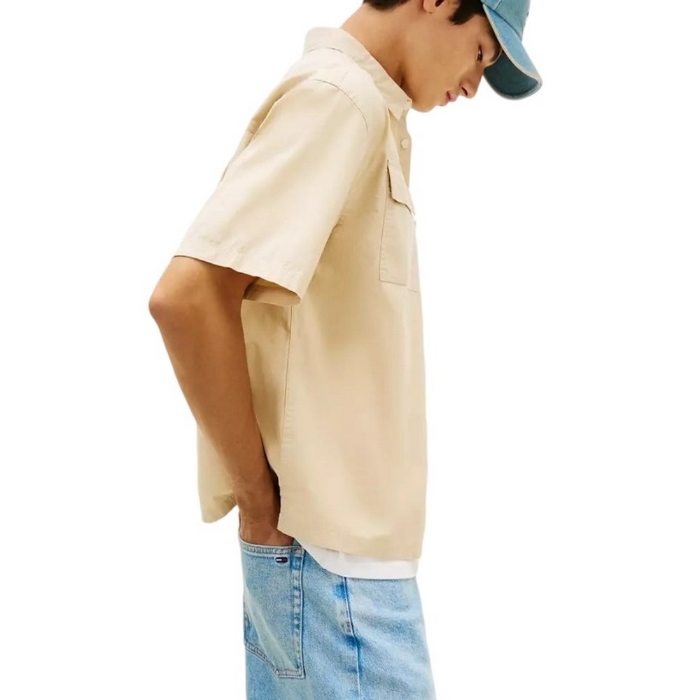TOMMY JEANS BOXY SKATER SHIRT ΠΟΥΚΑΜΙΣΟ ΑΝΔΡΙΚΟ BEIGE