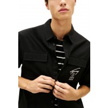 TOMMY JEANS BOXY SKATER SHIRT ΠΟΥΚΑΜΙΣΟ ΑΝΔΡΙΚΟ BLACK
