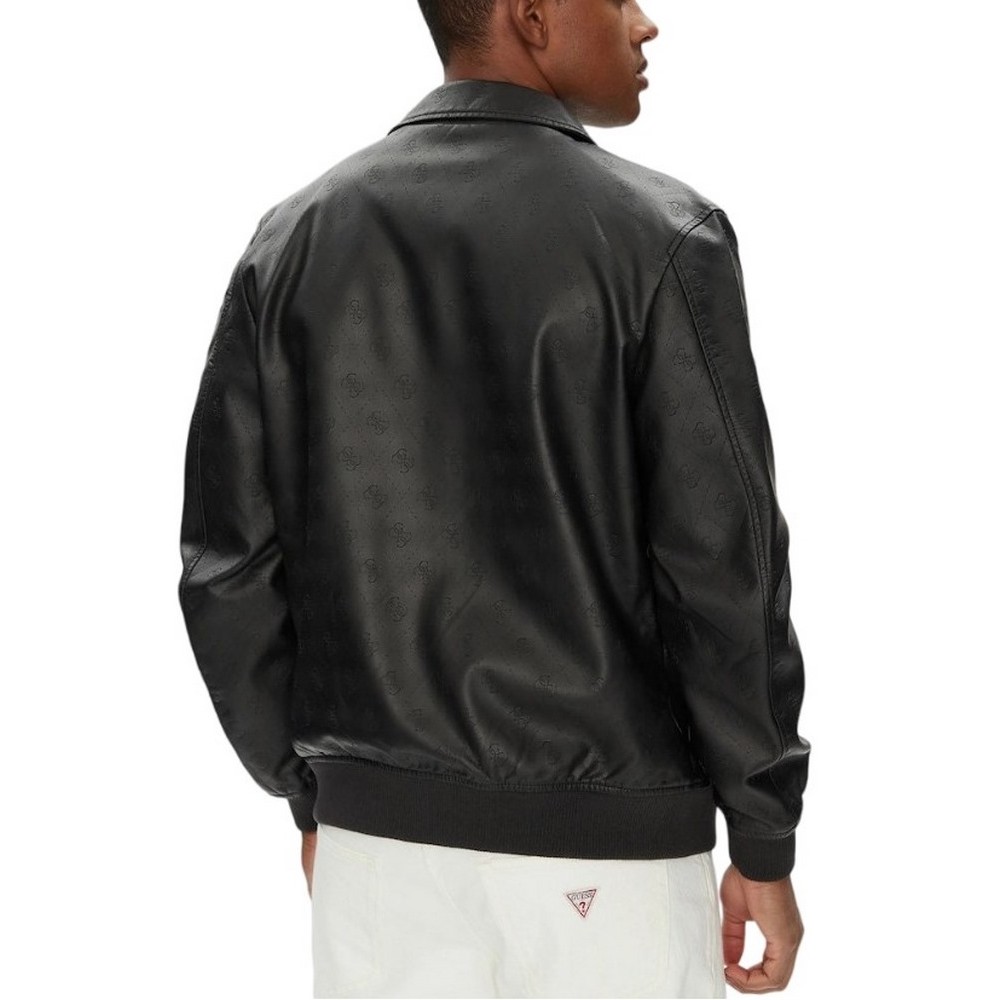 GUESS MONOGRAM AVIATOR JACKET ΜΠΟΥΦΑΝ ΑΝΔΡΙΚΟ BLACK