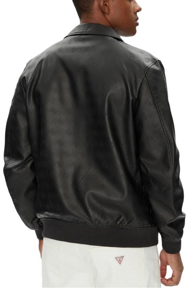 GUESS MONOGRAM AVIATOR JACKET ΜΠΟΥΦΑΝ ΑΝΔΡΙΚΟ BLACK