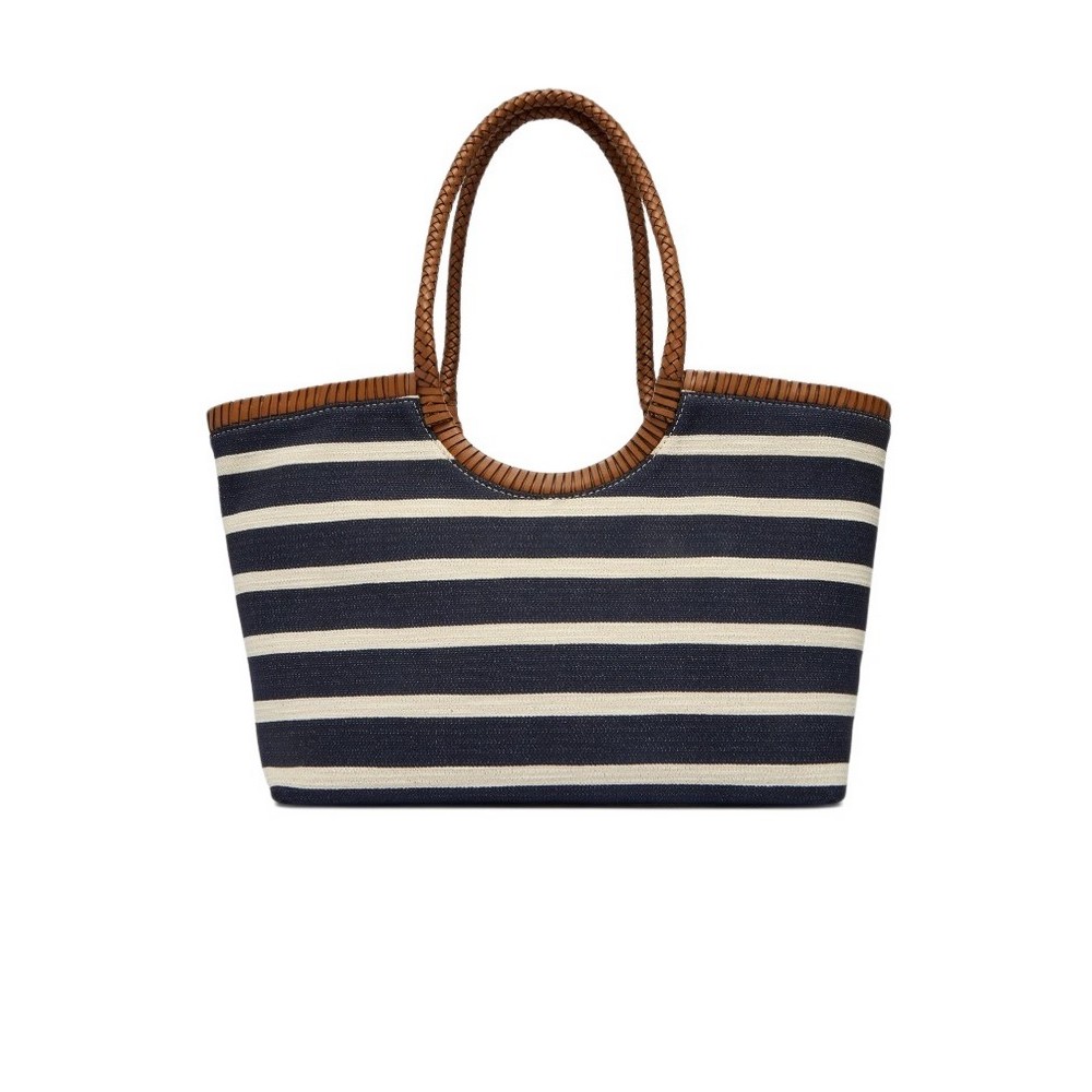 TOMMY HILFIGER ELEV SUMMER TOTE STRIPE ΤΣΑΝΤΑ ΓΥΝΑΙΚΕΙΑ NAVY/ECRU