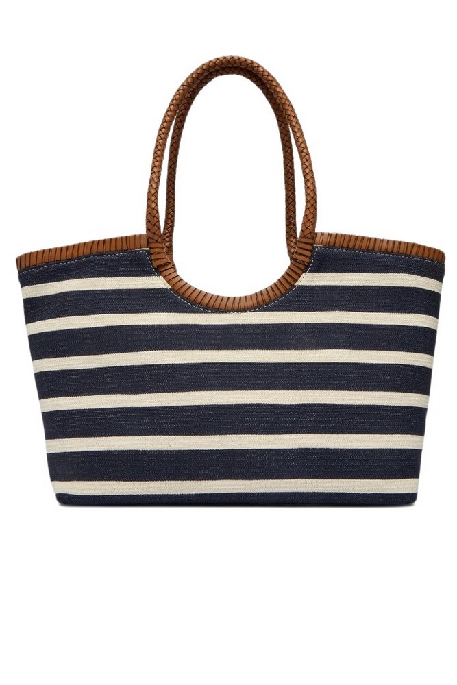 TOMMY HILFIGER ELEV SUMMER TOTE STRIPE ΤΣΑΝΤΑ ΓΥΝΑΙΚΕΙΑ NAVY/ECRU