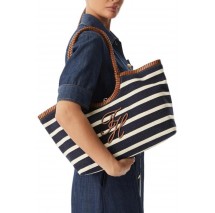 TOMMY HILFIGER ELEV SUMMER TOTE STRIPE ΤΣΑΝΤΑ ΓΥΝΑΙΚΕΙΑ NAVY/ECRU