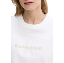 CALVIN KLEIN JEANS  LIQUID CK CROPPED TEE T-SHIRT ΜΠΛΟΥΖΑ ΓΥΝΑΙΚΕΙΑ BRIGHT WHITE