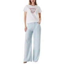 GUESS FLOWER BLING EASY TEE T-SHIRT ΜΠΛΟΥΖΑ ΓΥΝΑΙΚΕΙΑ WHITE