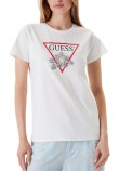 GUESS FLOWER BLING EASY TEE T-SHIRT ΜΠΛΟΥΖΑ ΓΥΝΑΙΚΕΙΑ WHITE