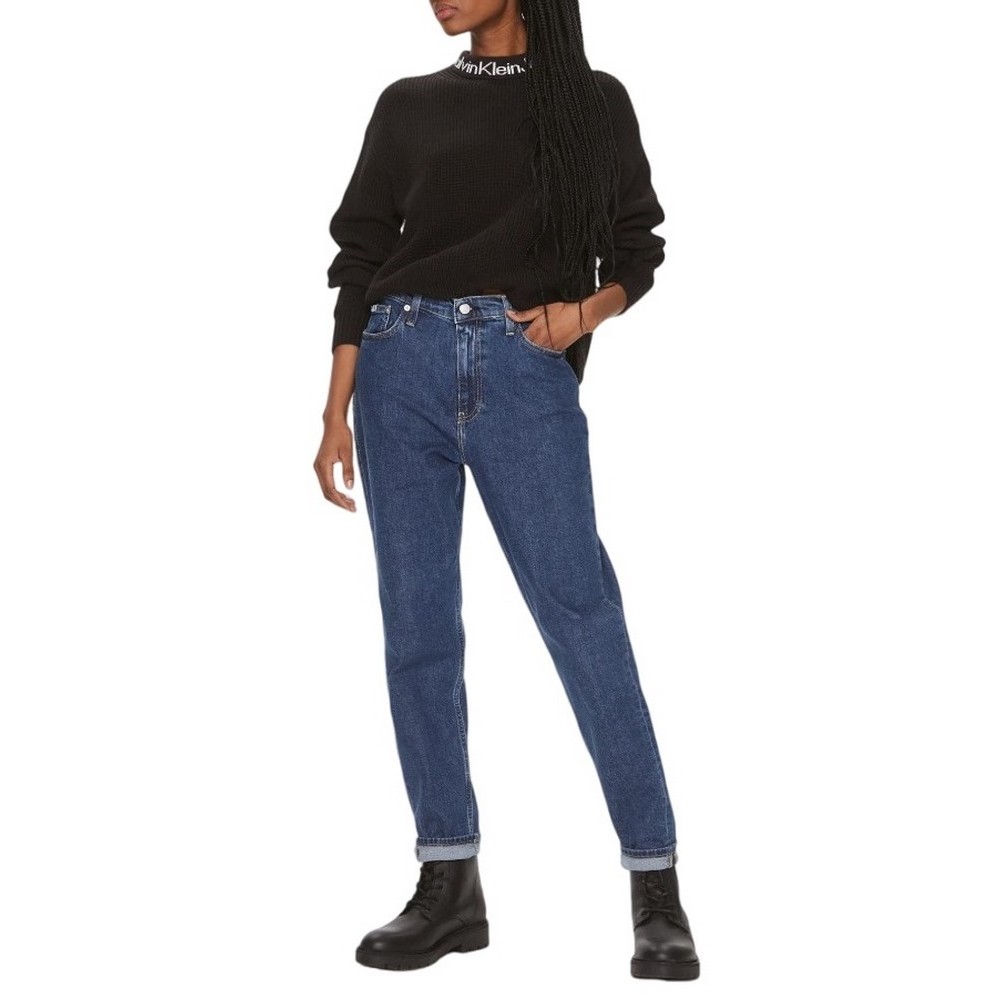 CALVIN KLEIN JEANS MOM JEAN ΠΑΝΤΕΛΟΝΙ ΓΥΝΑΙΚΕΙΟ BLUΕ DENIM