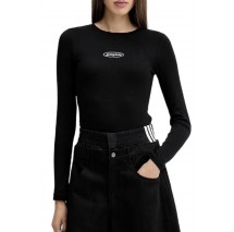 GUESS JEANS LS CN EMBRO SLIM TOP ΜΠΛΟΥΖΑ ΓΥΝΑΙΚΕΙΑ BLACK