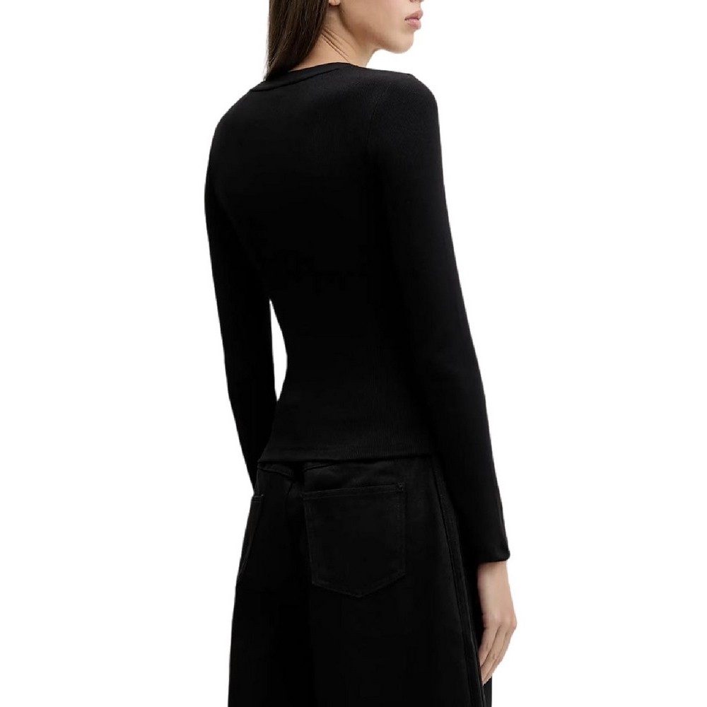 GUESS JEANS LS CN EMBRO SLIM TOP ΜΠΛΟΥΖΑ ΓΥΝΑΙΚΕΙΑ BLACK