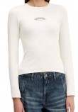 GUESS JEANS LS CN EMBRO SLIM TOP ΜΠΛΟΥΖΑ ΓΥΝΑΙΚΕΙΑ ECRU