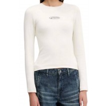 GUESS JEANS LS CN EMBRO SLIM TOP ΜΠΛΟΥΖΑ ΓΥΝΑΙΚΕΙΑ ECRU