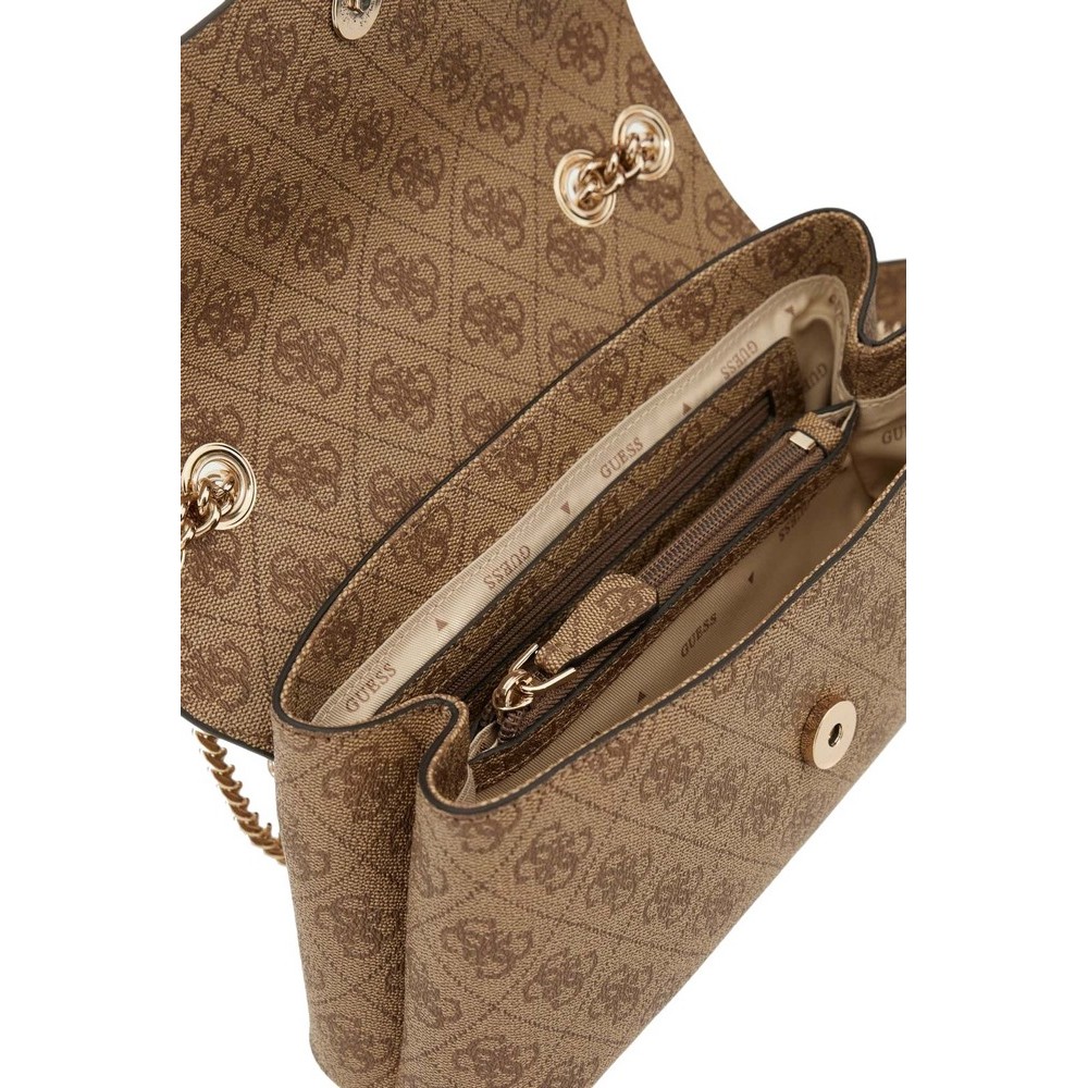 GUESS ECO ERICA CNVRTBLE XBODY FLAP ΤΣΑΝΤΑ ΓΥΝΑΙΚΕΙΑ LATTE