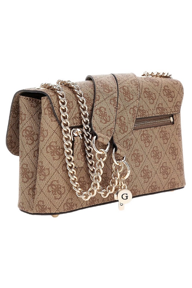 GUESS ECO ERICA CNVRTBLE XBODY FLAP ΤΣΑΝΤΑ ΓΥΝΑΙΚΕΙΑ LATTE