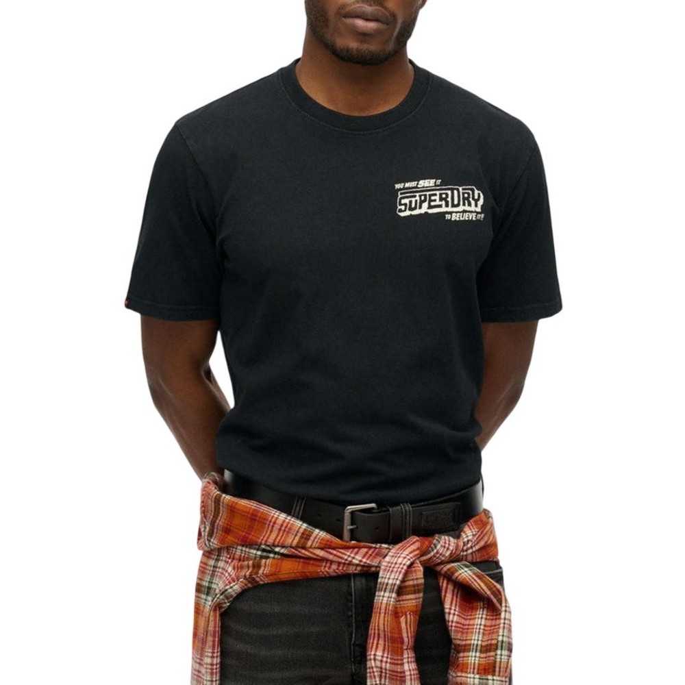 SUPERDRY D2 OVIN B-MOVIE GRAPHIC LOOSE TEE T-SHIRT ΜΠΛΟΥΖΑ ΑΝΔΡΙΚΗ BLACK