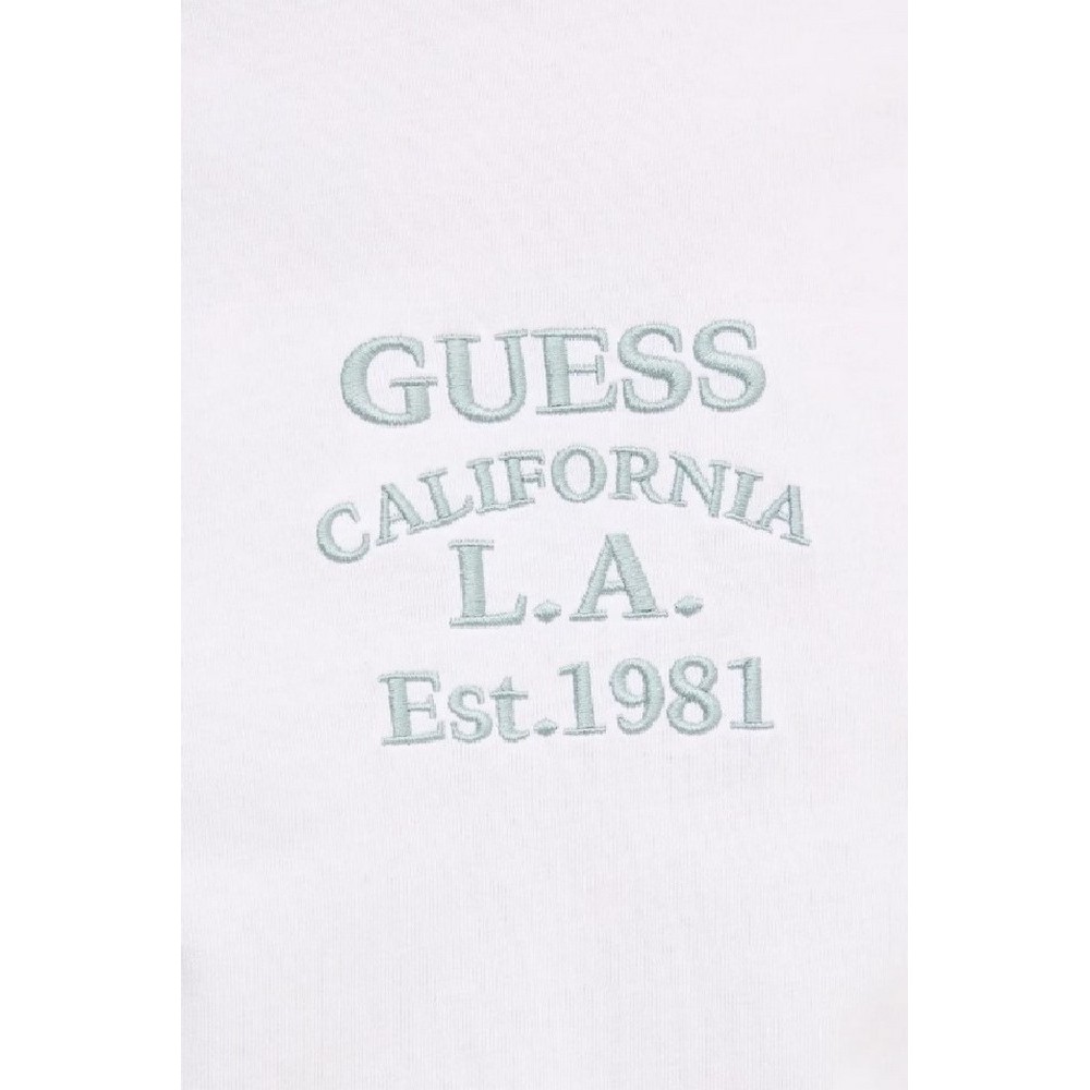 GUESS SS CN OVER EMBRO TEE T-SHIRT ΜΠΛΟΥΖΑ ΑΝΔΡΙΚΗ WHITE