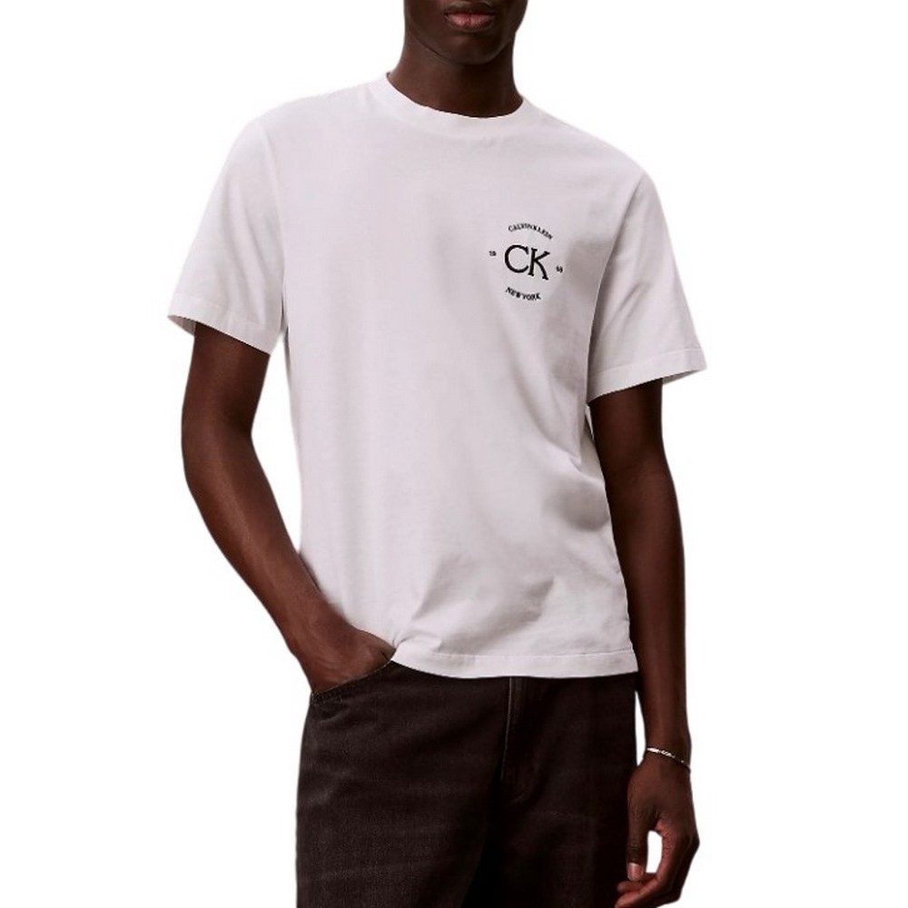 CALVIN KLEIN JEANS 20S APRIL GRAPHIC SEASONAL T-SHIRT ΜΠΛΟΥΖΑ ΑΝΔΡΙΚΗ BRIGHT WHITE