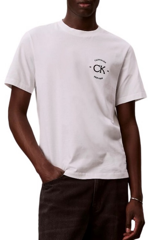 CALVIN KLEIN JEANS 20S APRIL GRAPHIC SEASONAL T-SHIRT ΜΠΛΟΥΖΑ ΑΝΔΡΙΚΗ BRIGHT WHITE