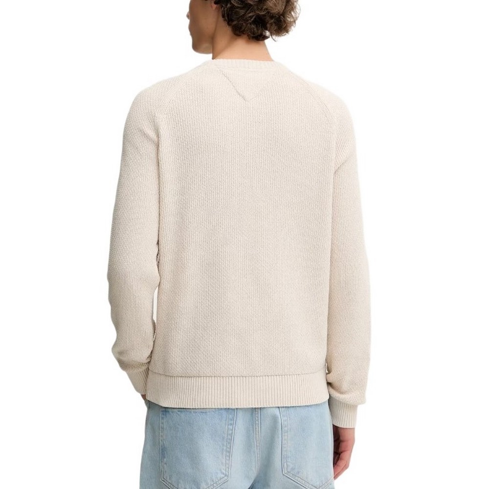 TOMMY JEANS SLIM RAGLAN LINEAR SWEATER ΜΠΛΟΥΖΑ ΠΛΕΚΤΗ ΑΝΔΡΙΚΗ BEIGE