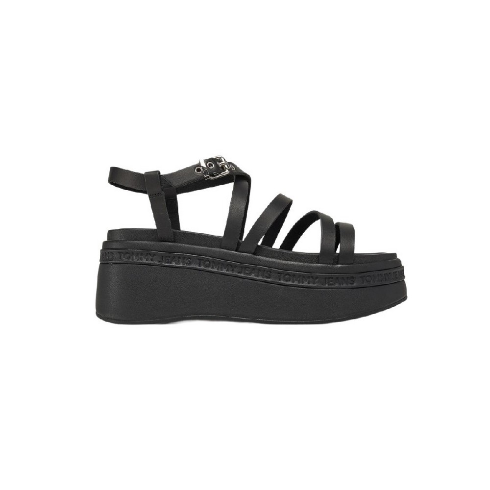 TOMMY JEANS WEDGY STRAPPY SANDAL ΠΕΔΙΛΟ ΓΥΝΑΙΚΕΙΟ BLACK