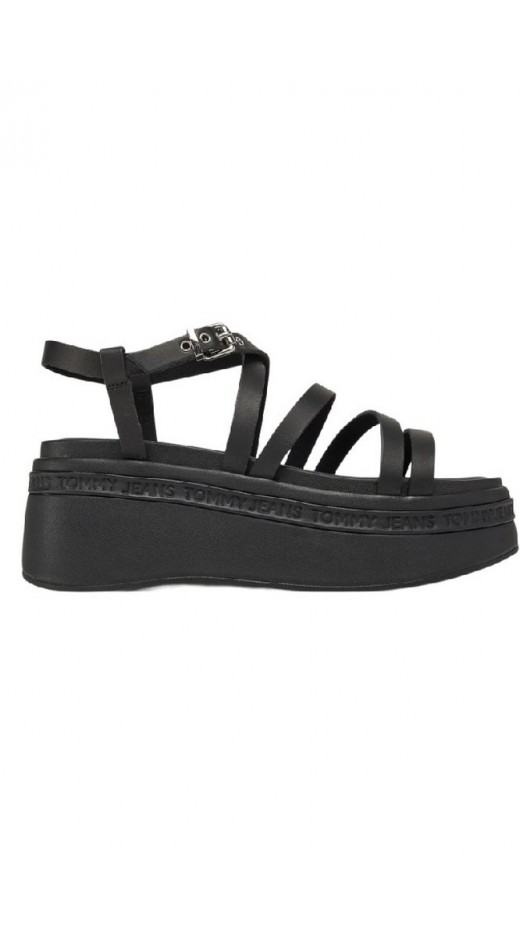 TOMMY JEANS WEDGY STRAPPY SANDAL ΠΕΔΙΛΟ ΓΥΝΑΙΚΕΙΟ BLACK