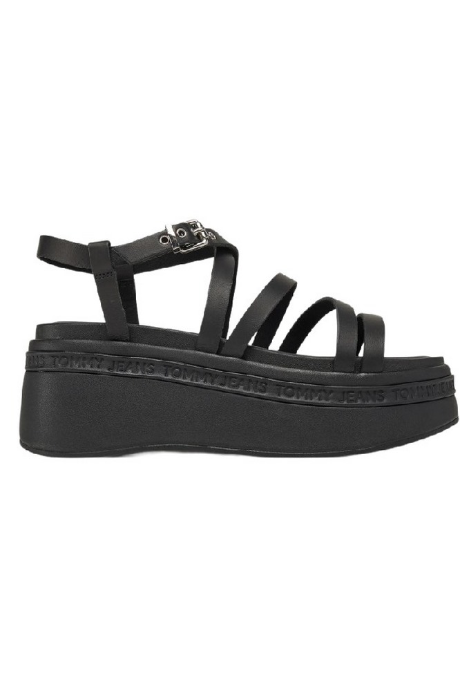 TOMMY JEANS WEDGY STRAPPY SANDAL ΠΕΔΙΛΟ ΓΥΝΑΙΚΕΙΟ BLACK
