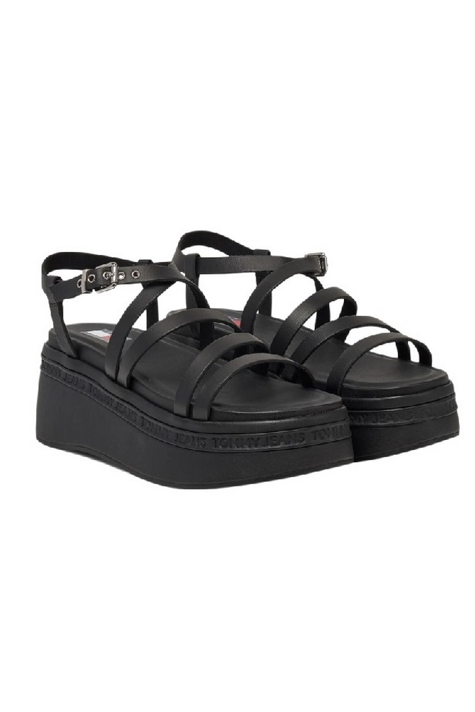 TOMMY JEANS WEDGY STRAPPY SANDAL ΠΕΔΙΛΟ ΓΥΝΑΙΚΕΙΟ BLACK