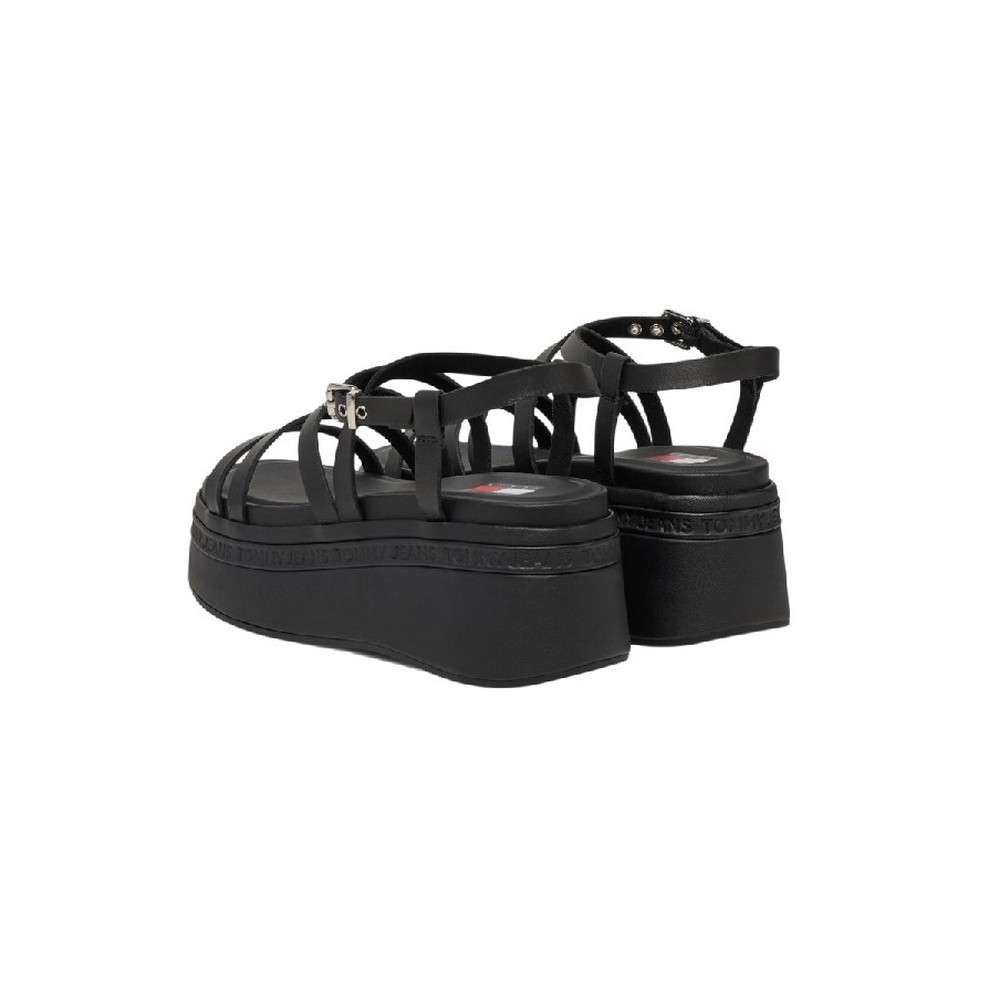 TOMMY JEANS WEDGY STRAPPY SANDAL ΠΕΔΙΛΟ ΓΥΝΑΙΚΕΙΟ BLACK