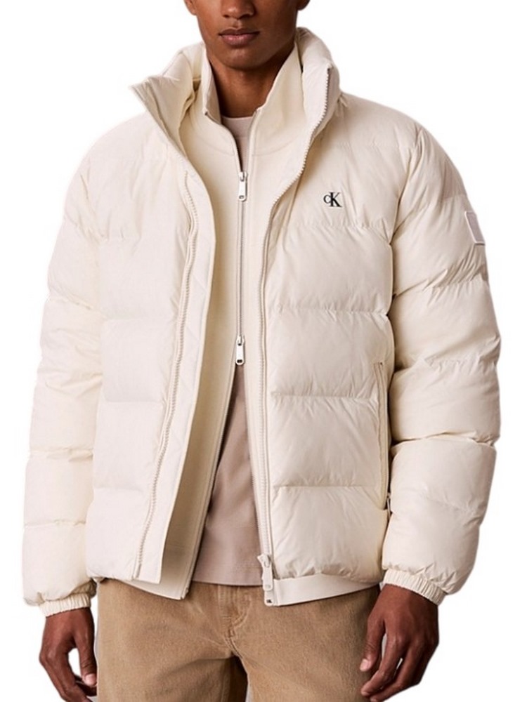 CALVIN KLEIN JEANS LS NYLON ZIP OFF HOOD DOWN PUFFER ΜΠΟΥΦΑΝ ΑΝΔΡΙΚΟ BRIGHT WHITE
