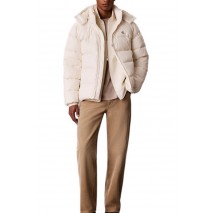 CALVIN KLEIN JEANS LS NYLON ZIP OFF HOOD DOWN PUFFER ΜΠΟΥΦΑΝ ΑΝΔΡΙΚΟ BRIGHT WHITE