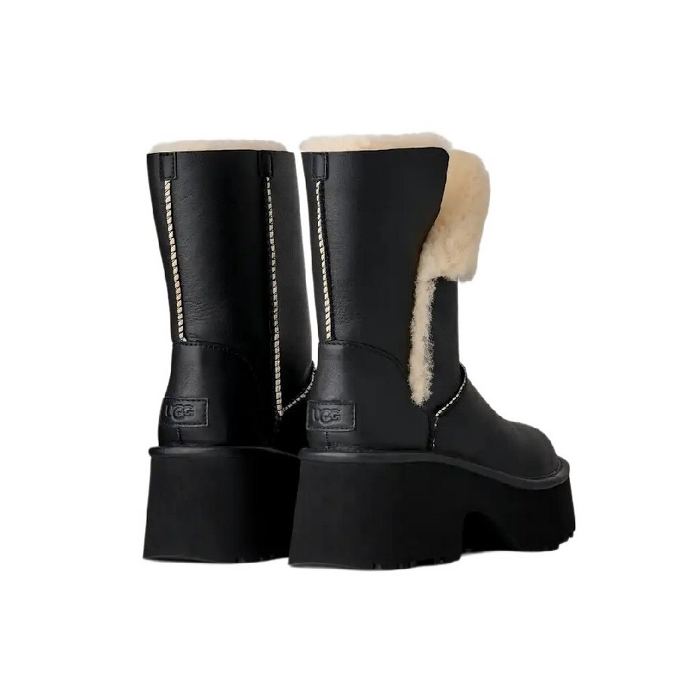 UGG NEW HEIGHTS CUFF LTHR CLASSIC TALL BOOT 1172590 ΜΠΟΤΑ ΓΥΝΑΙΚΕΙΑ BLACK