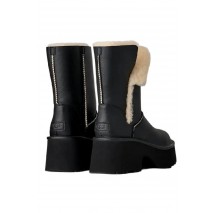 UGG NEW HEIGHTS CUFF LTHR CLASSIC TALL BOOT 1172590 ΜΠΟΤΑ ΓΥΝΑΙΚΕΙΑ BLACK