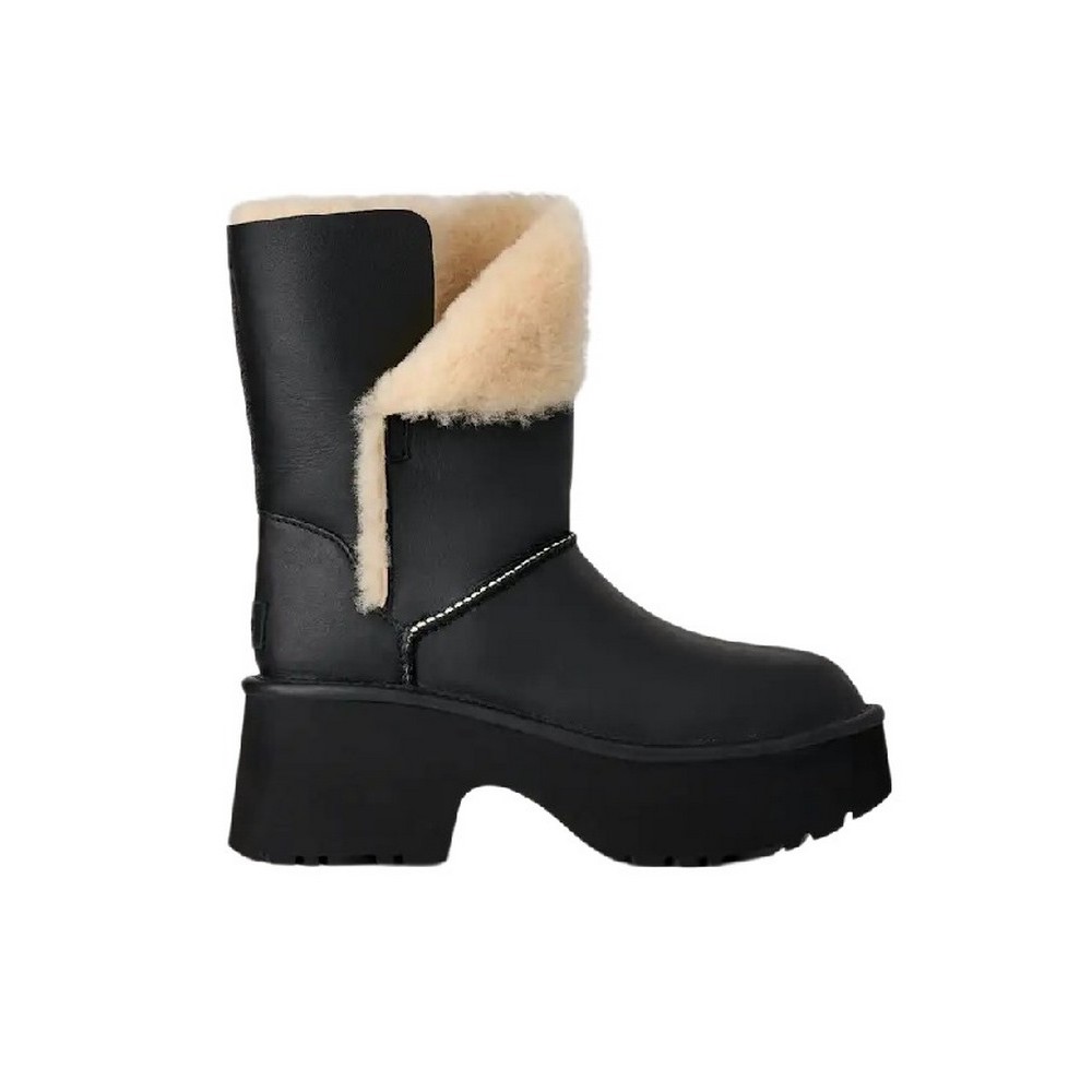 UGG NEW HEIGHTS CUFF LTHR CLASSIC TALL BOOT 1172590 ΜΠΟΤΑ ΓΥΝΑΙΚΕΙΑ BLACK