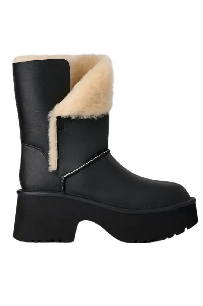 UGG NEW HEIGHTS CUFF LTHR CLASSIC TALL BOOT 1172590 ΜΠΟΤΑ ΓΥΝΑΙΚΕΙΑ BLACK