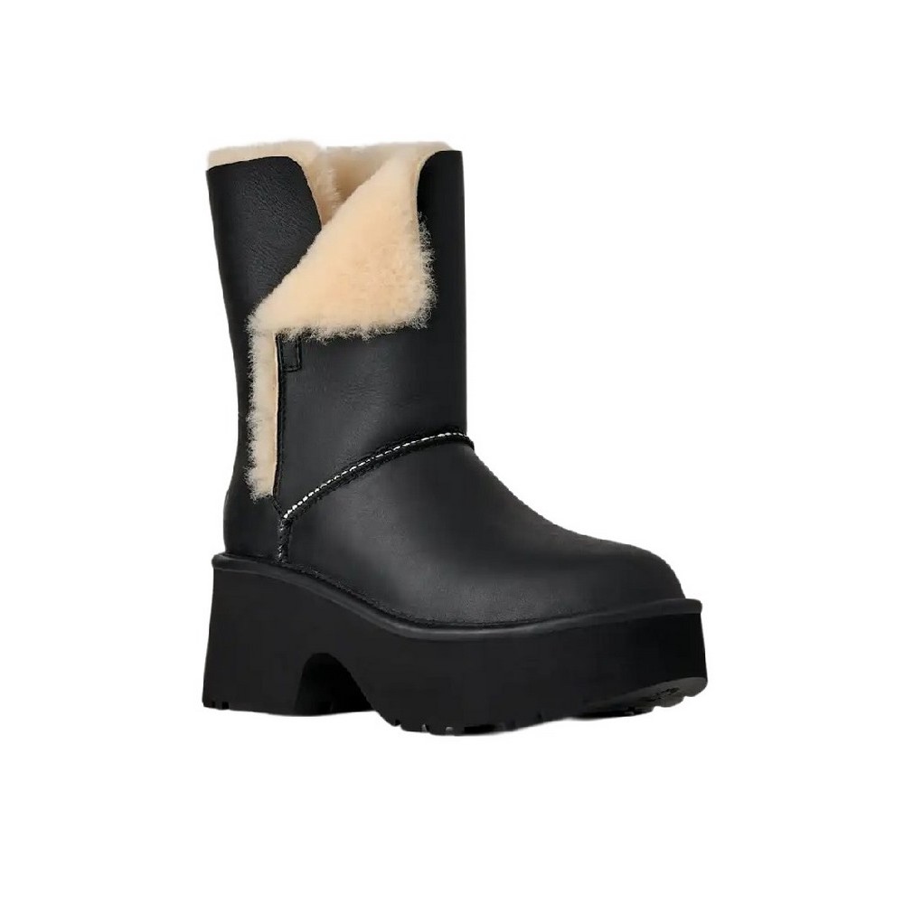 UGG NEW HEIGHTS CUFF LTHR CLASSIC TALL BOOT 1172590 ΜΠΟΤΑ ΓΥΝΑΙΚΕΙΑ BLACK