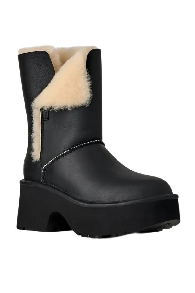 UGG NEW HEIGHTS CUFF LTHR CLASSIC TALL BOOT 1172590 ΜΠΟΤΑ ΓΥΝΑΙΚΕΙΑ BLACK