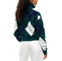 TOMMY JEANS FLUFFY QUARTER ZIP SWEATER ΜΠΛΟΥΖΑ ΠΛΕΚΤΗ ΓΥΝΑΙΚΕΙΑ GREEN