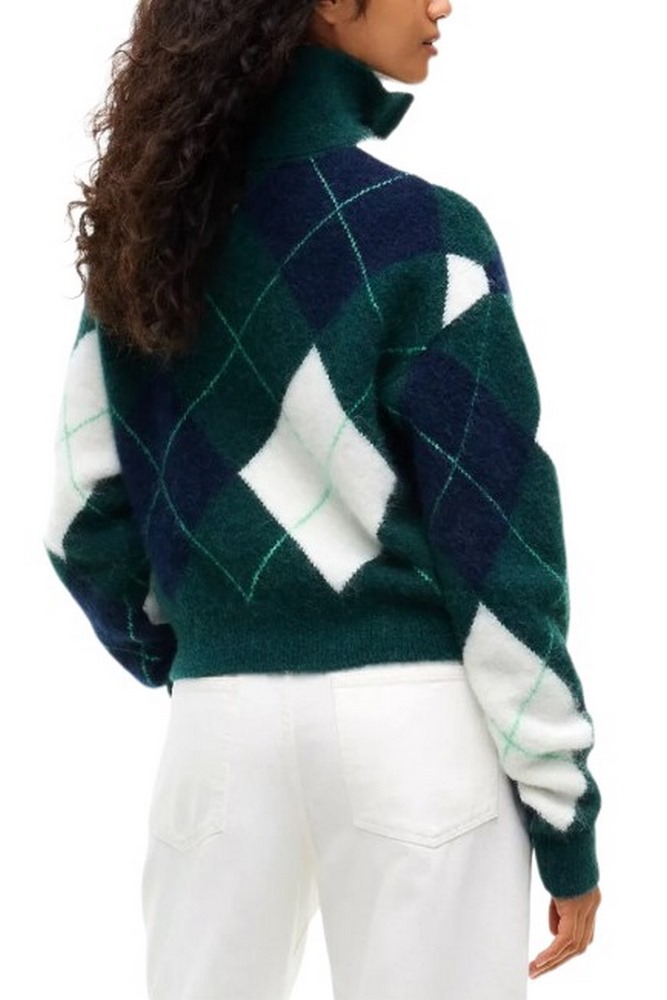 TOMMY JEANS FLUFFY QUARTER ZIP SWEATER ΜΠΛΟΥΖΑ ΠΛΕΚΤΗ ΓΥΝΑΙΚΕΙΑ GREEN