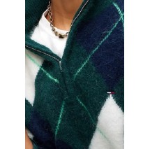 TOMMY JEANS FLUFFY QUARTER ZIP SWEATER ΜΠΛΟΥΖΑ ΠΛΕΚΤΗ ΓΥΝΑΙΚΕΙΑ GREEN